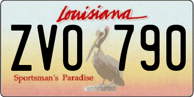 LA license plate ZVO790