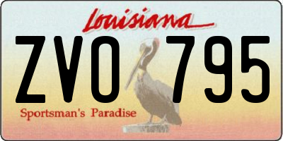 LA license plate ZVO795