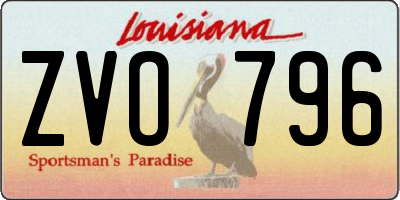 LA license plate ZVO796