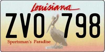 LA license plate ZVO798
