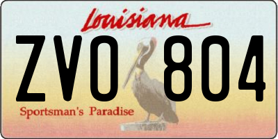 LA license plate ZVO804