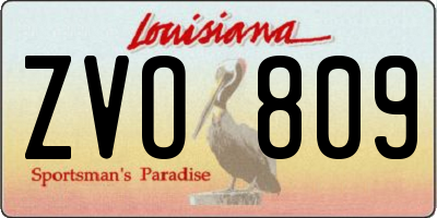 LA license plate ZVO809