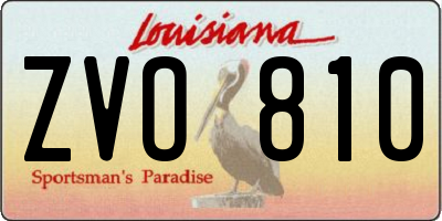 LA license plate ZVO810