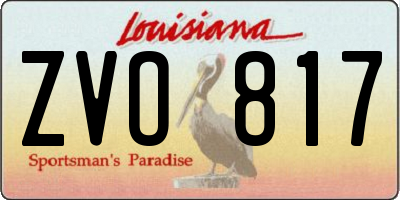 LA license plate ZVO817