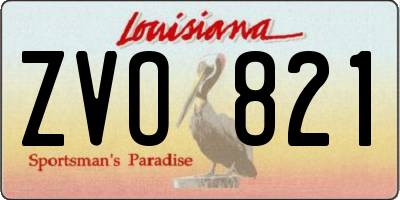 LA license plate ZVO821