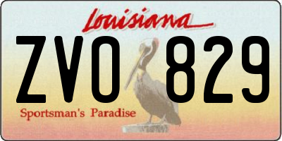 LA license plate ZVO829
