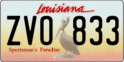 LA license plate ZVO833