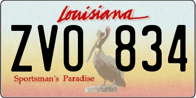 LA license plate ZVO834