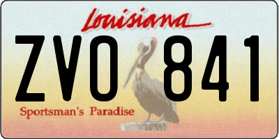 LA license plate ZVO841