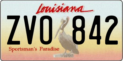 LA license plate ZVO842