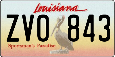 LA license plate ZVO843