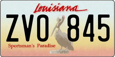 LA license plate ZVO845