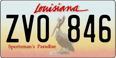 LA license plate ZVO846