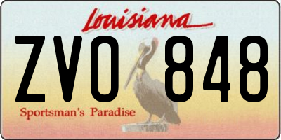 LA license plate ZVO848