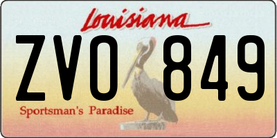 LA license plate ZVO849