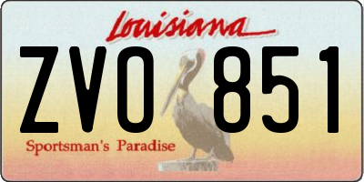 LA license plate ZVO851