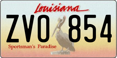 LA license plate ZVO854