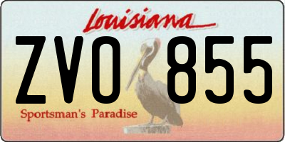 LA license plate ZVO855