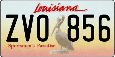 LA license plate ZVO856