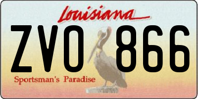 LA license plate ZVO866