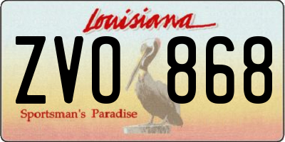 LA license plate ZVO868