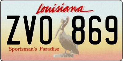 LA license plate ZVO869