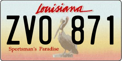 LA license plate ZVO871