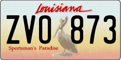 LA license plate ZVO873