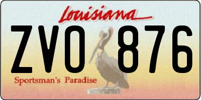 LA license plate ZVO876