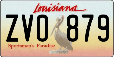 LA license plate ZVO879