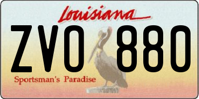 LA license plate ZVO880