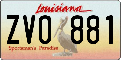 LA license plate ZVO881