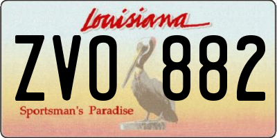LA license plate ZVO882