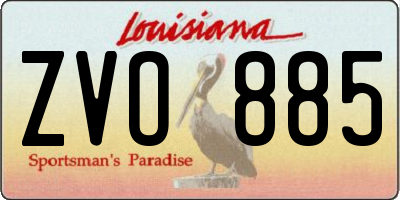 LA license plate ZVO885