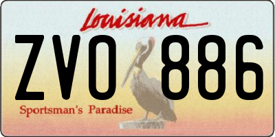 LA license plate ZVO886