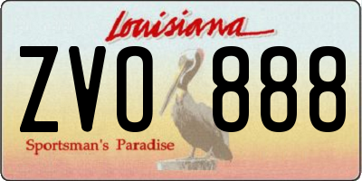 LA license plate ZVO888