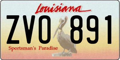 LA license plate ZVO891