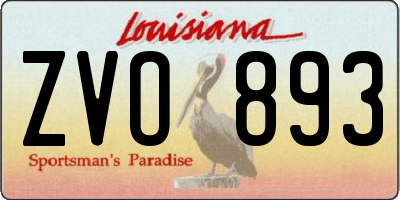 LA license plate ZVO893