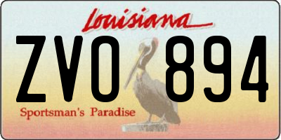 LA license plate ZVO894