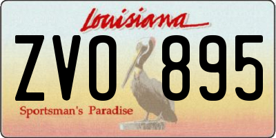LA license plate ZVO895