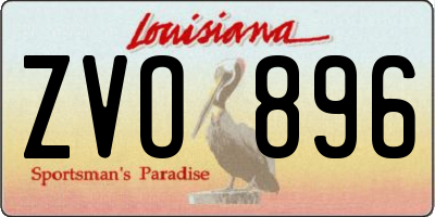 LA license plate ZVO896