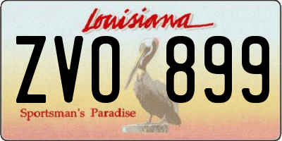 LA license plate ZVO899