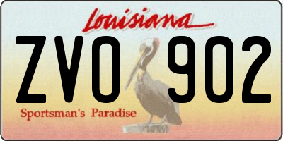 LA license plate ZVO902