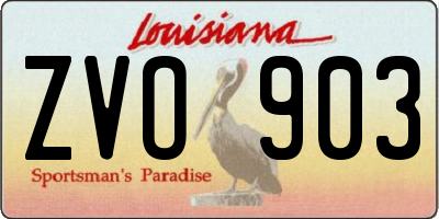 LA license plate ZVO903