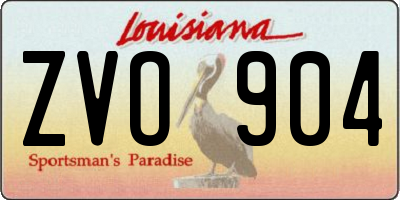 LA license plate ZVO904