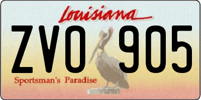 LA license plate ZVO905