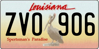 LA license plate ZVO906