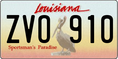 LA license plate ZVO910