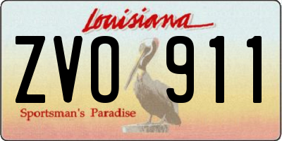 LA license plate ZVO911