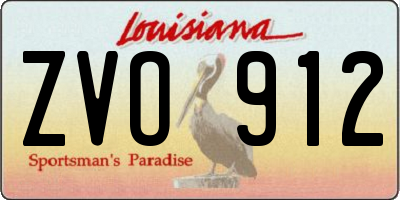 LA license plate ZVO912